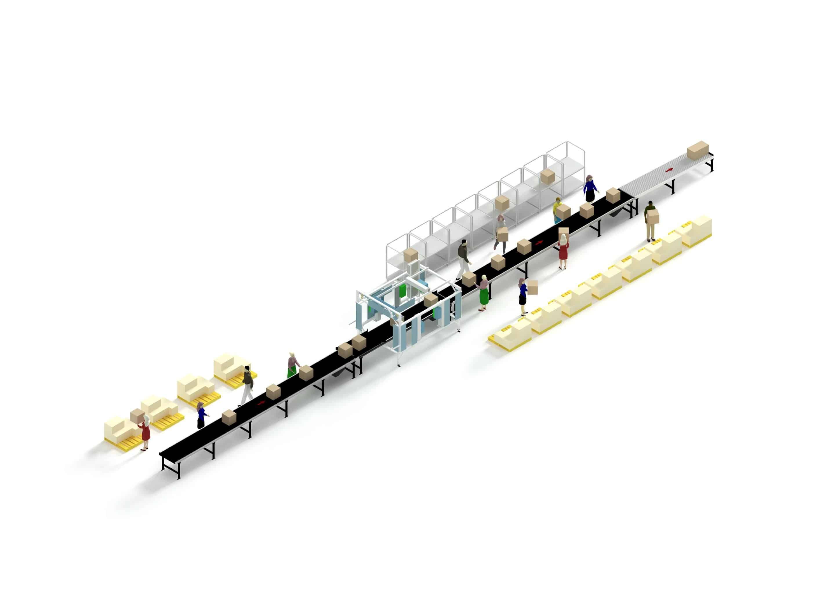 Manual parcel sorting artists impression