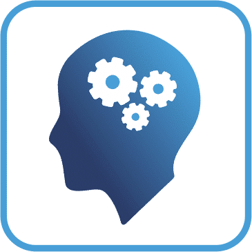 Head containing gears icon