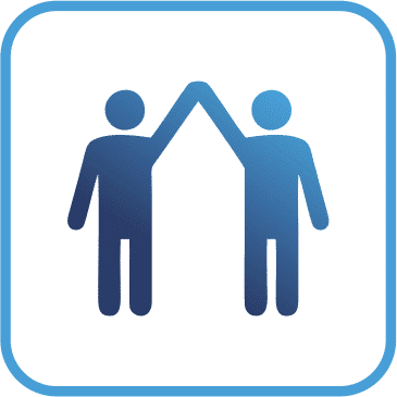 Two people high-fiving icon