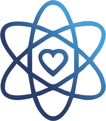Heart in atom icon