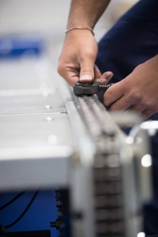 Engineer's hands doing maintenance