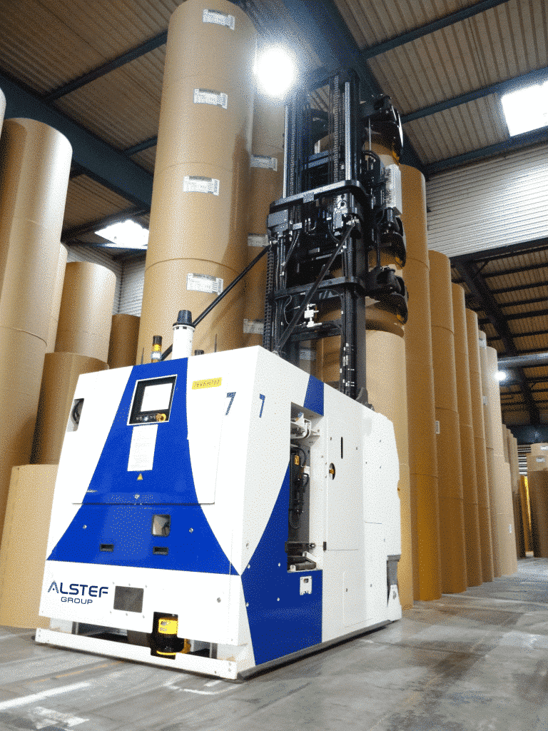 Alstef Group AGV handling large rolls of paper
