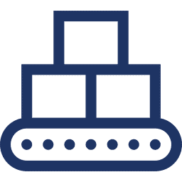 Packages on conveyor icon