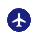 Dark blue aeroplane icon