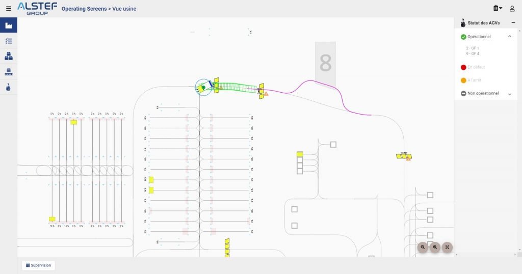 AGV fleet management software interface