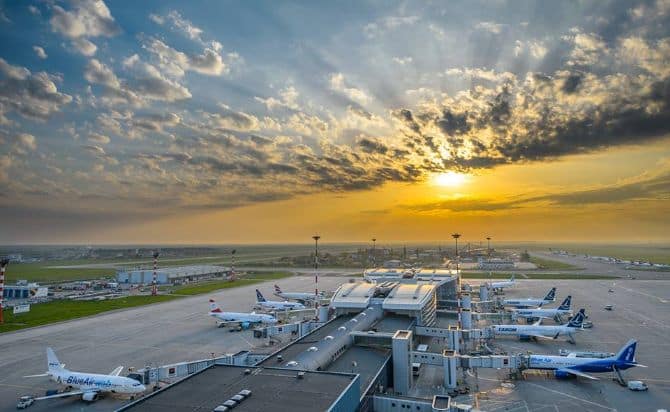 Aerial photo of Bucharest Otopeni Airport