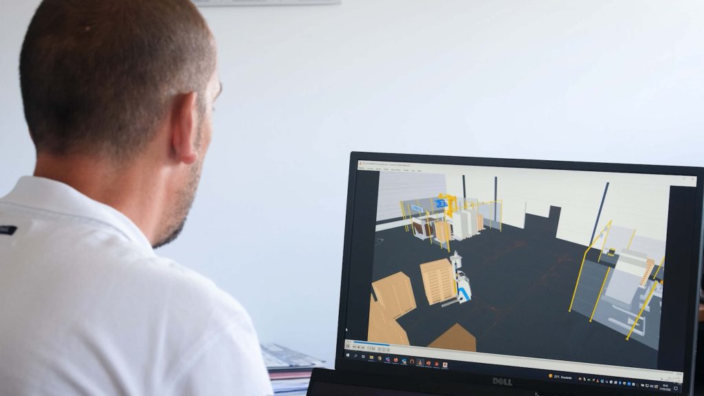 Staff member working on warehouse software