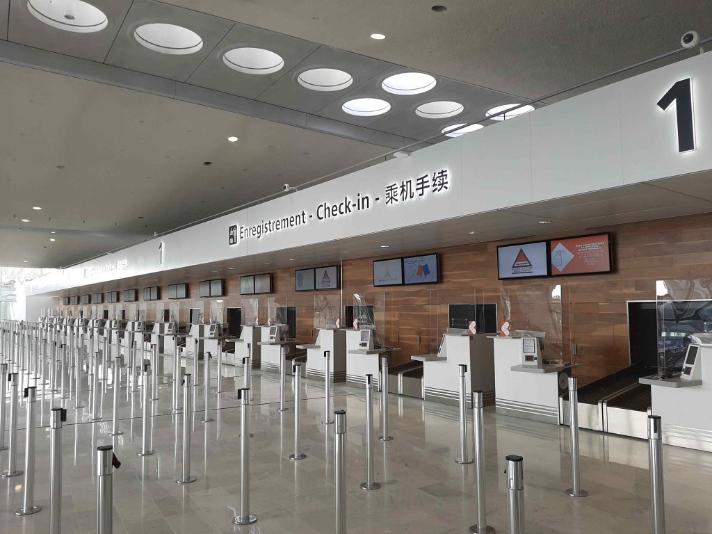 Check in desk at an airport
